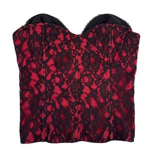 Victorias Secret Red and Black Lace Corset